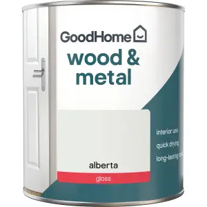 GoodHome Alberta Gloss Metal & wood paint, 750ml