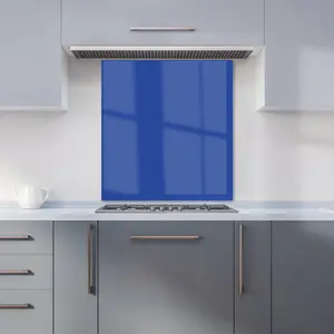 Royal Blue Premium Glass Kitchen Splashback W700mm x H750mm