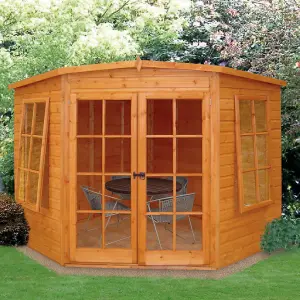 Shire with Double door & 2 windows Pent Wooden Summer house (H)2130mm x (W)2050mm