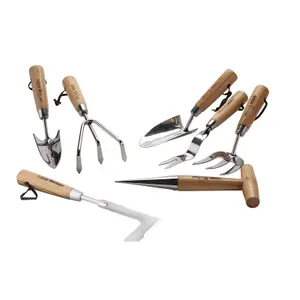 Draper Heritage Stainless Steel Garden Tool Set with Ash Handles (7 Piece) 09000