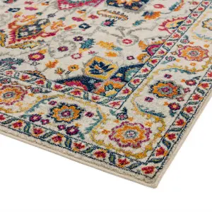 Nova Persian Rugs NV24 in White Multi - 200x290cm