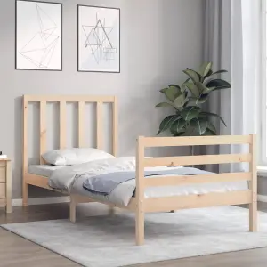 Berkfield Bed Frame with Headboard 90x200 cm Solid Wood