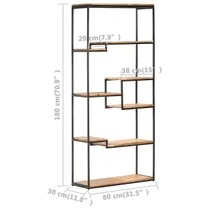 Berkfield Bookcase 80x30x180 cm Solid Acacia Wood