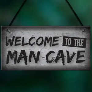 Red Ocean Welcome Man Cave Plaque Funny Sign Fathers Day Gift Games Room Boys Bedroom Birthday Gift