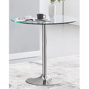 Dante Clear Glass Dining Table With 4 Darcy Grey Chairs