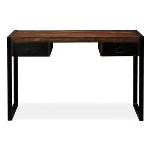 Berkfield Desk with 2 Drawers Solid Reclaimed Wood 120x50x76 cm