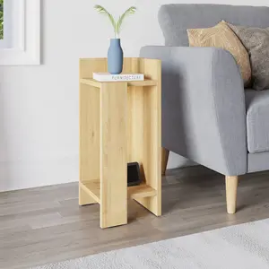 Lochlan Modern Compact Nightstand Bedside Table 25 x 27 x 60cm  Bedroom Furniture Oak / Right Orientation