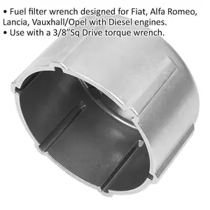 High-Quality Fuel Filter Wrench for Diesel Engines - 3/8" Drive, 119mm, 6-Point Design