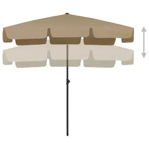 Berkfield Beach Umbrella Taupe 200x125 cm