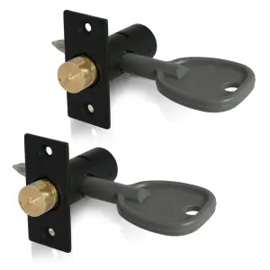 XFORT 2 Pack 35mm, Mortice Window Rack Bolts With 2 Star Keys, Rack Bolt Kit (Black)