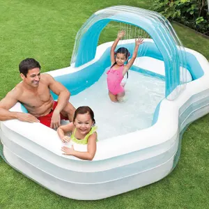 INTEX CABANA LARGE FAMILY POOL - SEAT AND SPRAYER - KIDS FUN - PADDLING SWIMMING