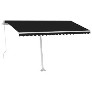 Berkfield Manual Retractable Awning with LED 400x300 cm Anthracite