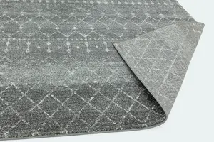 Nomadic Dark Grey Abstract Geometric Modern Easy to Clean Rug for Living Room Bedroom and Dining Room-120cm X 170cm