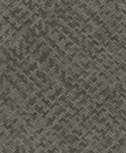 Galerie Eden Collection Charcoal Rattan Chevron Effect Wallpaper Roll