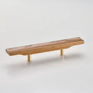 Solid Oak & Brass Handle - Swinford 200mm Light Oak