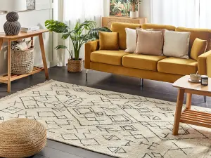 Cotton Area Rug 160 x 230 cm Beige SOMEK