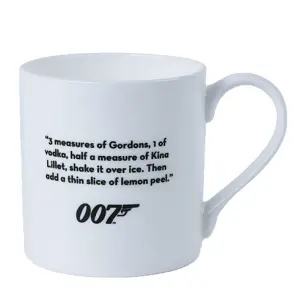 James Bond Martini Recipe Bone China Mug White (One Size)