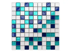 Glass mosaic on mesh for bathroom or kitchen 300mm x 300mm - Rio De Janeiro