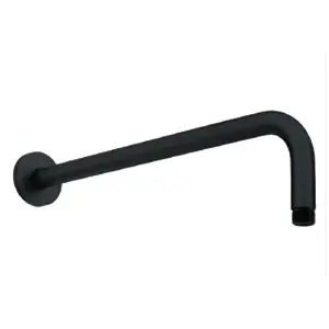 Round Wall Mounted Shower Arm - Matt Black - (Sea)