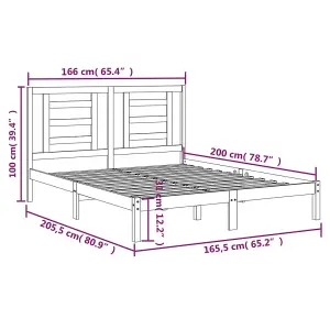 Berkfield Bed Frame Solid Wood Pine 160x200 cm