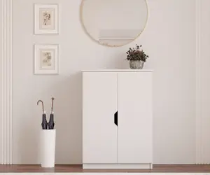 BERGEN White Shoe Cabinet With 2 Doors