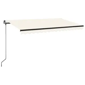 Berkfield Manual Retractable Awning with LED 400x350 cm Cream