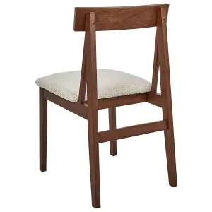 Set of 2 Dining Chairs ISLE Rubberwood Beige