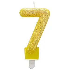 Amscan Glitter Birthday Number Candle Yellow (7)