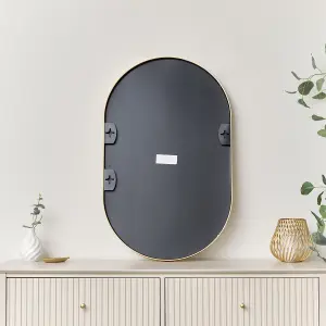 Melody Maison Gold Oval Frame Wall Mirror 80cm x 50cm