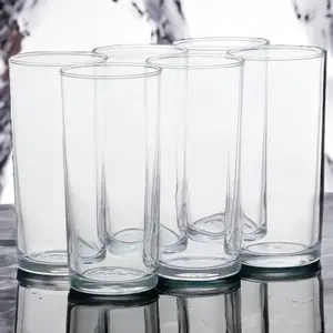 Queensway Home & Dining Height 12cm Set of 6 Clear Glass Tall Water Juice Drinking Highball Tumbler Glasses 200ml