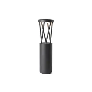 Luminosa Twist Outdoor Led Dark Grey Bollard Pedestal Lamp 10W 3000K IP65