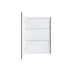 Grey Bathroom Mirror Cabinet Slimline Mirrored Unit Wall 500 Slim Cupboard Avir