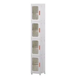 166cmH Compartment Drawer Multifunctional Storage Cabinet with Door and Wheels