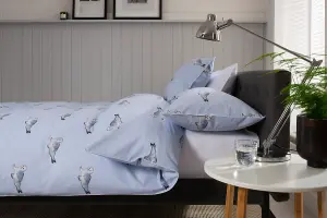 The Lyndon Company Seal Printed Cotton Duvet Set Blue