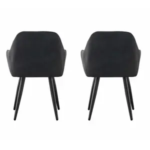 Aliauna Upholstered Armchair (Set of 2) Black