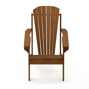 Furinno Tioman Small Hardwood Adirondack Patio Chair in Teak Oil, Natural