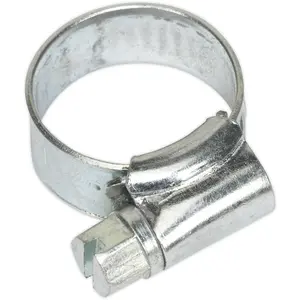 30 PACK Zinc Plated Hose Clip - 10mm to 16mm Diameter - External Pressed Threads