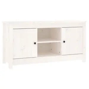 Berkfield TV Cabinet White 103x36.5x52 cm Solid Wood Pine