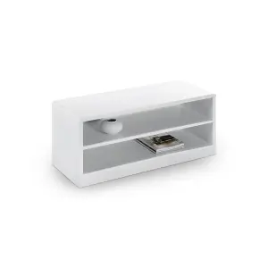 White High Gloss Compact TV Unit