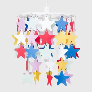 ValueLights Children's Bedroom Nursery Multi-Coloured Stars Ceiling Pendant Light Shade