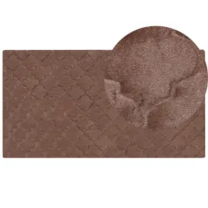 Faux Rabbit Fur Rug 80 x 150 cm Brown GHARO