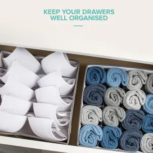 LIVIVO Set of 2 Canvas Fabric Storage Box Organiser - Suitable for Dressers, Drawers Collapsible Closet & Wardrobe