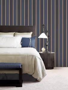 Galerie Smart Stripes 3 Blue Formal Stripe Smooth Wallpaper