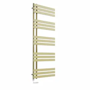 Right Radiators Prefilled Electric Heated Towel Rail D-shape Ladder Warmer Rads - 1600x600mm Brushed Brass