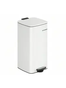 SONGMICS Kitchen Bin, 8-Gallon (30 L) Trash Bin, Steel Pedal Bin, With Inner Bucket, Soft Close And Stays Open