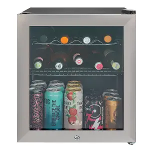 Kuhla KBC1SS 46L Lockable Glass Door Wine and Drinks Cooler in Stainless Steel