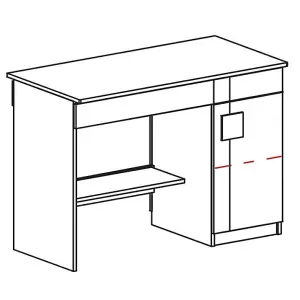 Gumi G6 Computer Desk - Streamlined Workstation, H790mm W1100mm D550mm