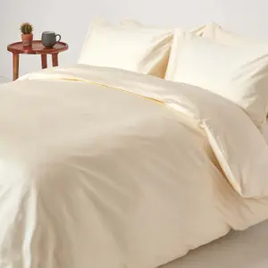 Homescapes Cream Organic Cotton Duvet Cover Set 400 TC, King