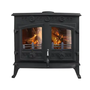 SunDaze 10KW Multifuel Stove Cast Iron Log Wood Burning Fireplace Defra Eco Design