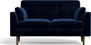 Next Soft Velvet Navy Blue Mila Compact 2 Seater Sofa In A Box - Soft Velvet Navy Blue